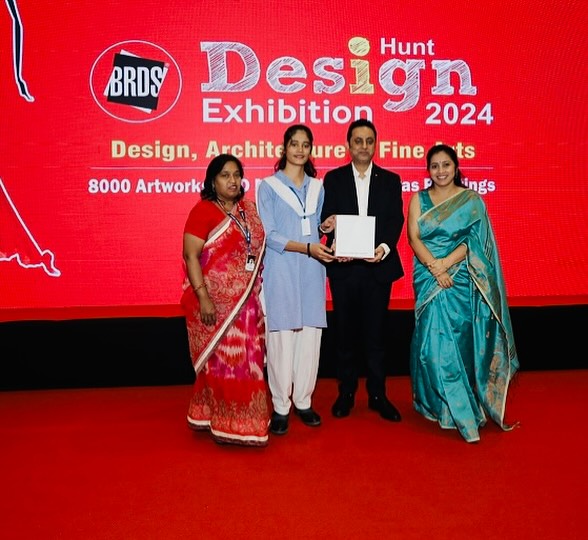 ANSHIKA RAI OF CLASS XII AS WINNER AT THE BRDS DESIGN EXHIBITION