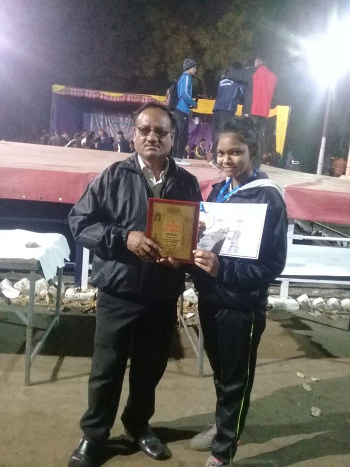 Pooja Singh of Class XI won silver medal in Lucknow District Boxing Championship held at K.D Singh Babu Stadium, Lucknow.