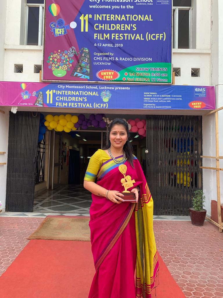 Principal of Vardaan International Academy Mam Richa Khanna attending the International Childrenâ€™s Film Festival 2019 at CMS as Special Guest.
